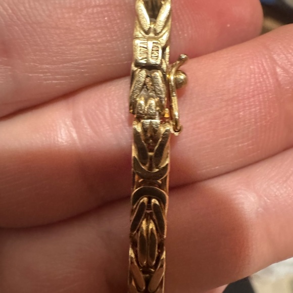14k Solid Gold Byzantine Gold 26inch Chain Or 2 Pieces Bracelet With Necklace - Picture 4 of 6